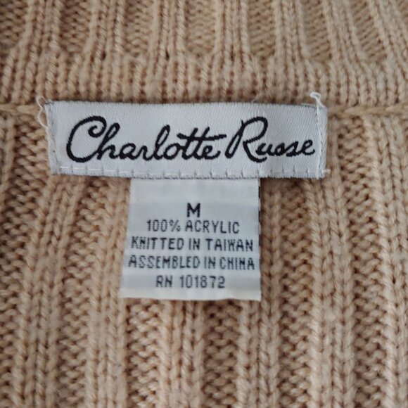 Charlotte Russe Ribbed Belted Fringe Cardigan Boho Y2k Grunge Indie Festival M - Picture 11 of 11